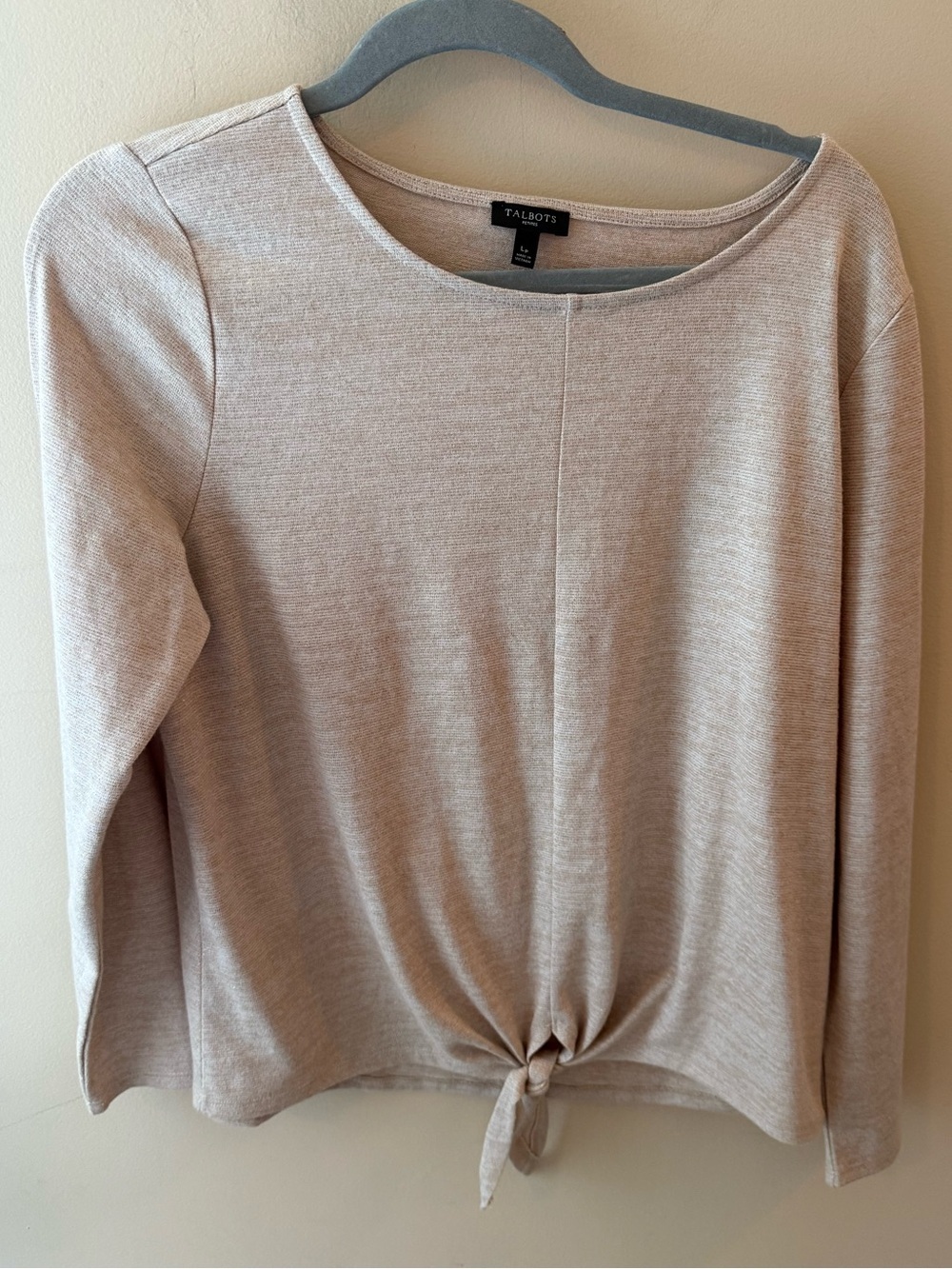 Talbots Top Gold Tie Front Metallic Weave Pretty Sparkly Sz Large petite